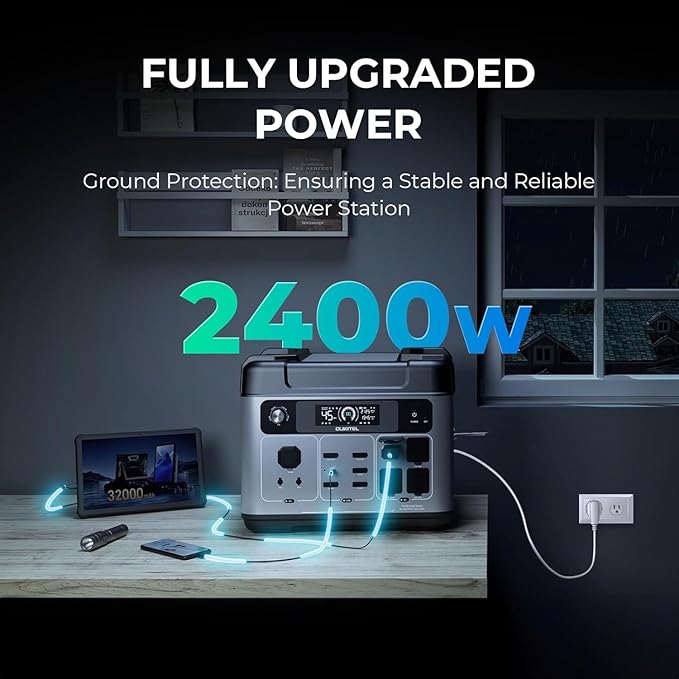 OUKITEL Portable Power Station 2048Wh, 2400W (5000W Surge), Pure Sine Wave AC Outlet, LiFePO4 Battery for Home Backup, Outdoors Camping,Christmas gifts