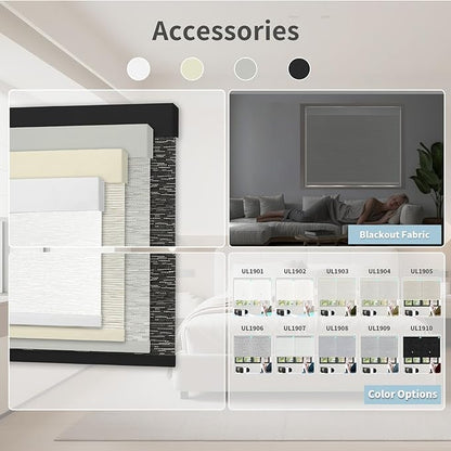 Motorized Blinds with Remote Custom Size Blackout Smart Roller Shades Compatible with Alexa Google, Electric Blinds for Windows