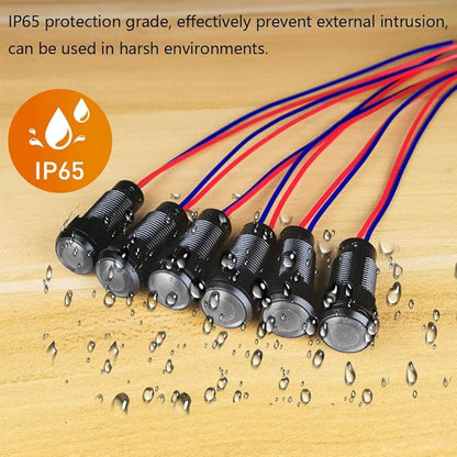 6pcs White LED Indicator Pilot Light 110VAC Mounting Hole Size 10mm(Flame Retardant Plastic Shell)