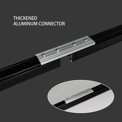 Curtain Track for Ceiling or Wall, Heavy Duty Aluminum Alloy with Smooth Sliding, Easy to Install, Black, 3ft To 18ft