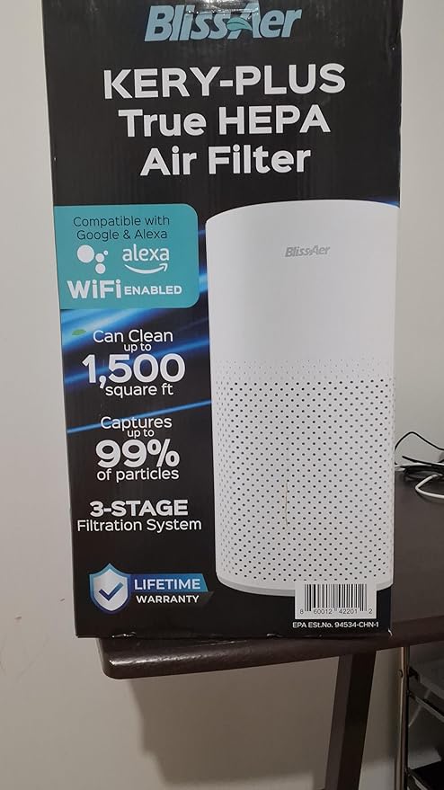 Air Purifiers for Home Large Room Pets Up to 1800 Ft² - Smart WiFi & Voice Control True HEPA Air Purifier For Home Bedroom Smoke, Dust, Pet Dander, Pollen, Sleep Mode - Kery Plus