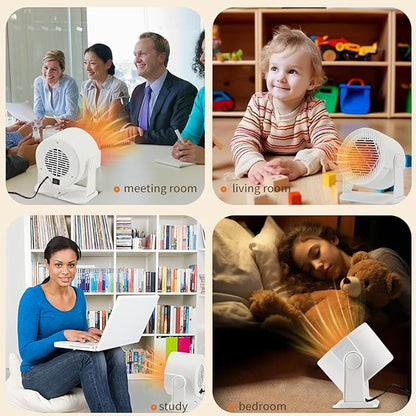 Mini Space Heater, 120° Adjustable Tilt, Fast Heating 400W/600W Energy Efficient for Indoor Use,Overheating Protection,Fast Heating,Small Desk Heater for Bathroom Home Office Bedroom