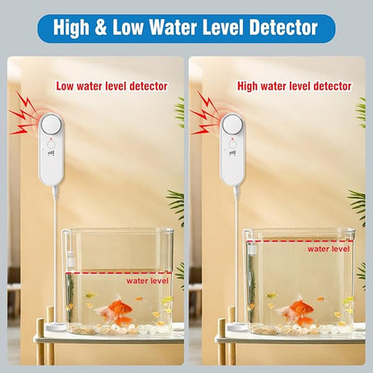 Daytech Water Level Sensor 100 dB Sump Pump Alarm Water Sensors for Leaks with 78 inch Detector Cable and 4 Volume Levels Flood Sensor for Basements(2PC)