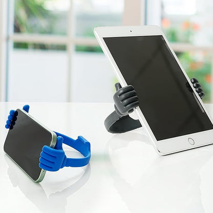 HONSKY 3361942 Cute Thumbs Up Adjustable Tpu Flexible Mobile Cell Phone Tablet Computer Display Stand Holder for Bed Desk - Blue and Black