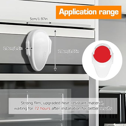 Oven Lock Child Safety (2 Pack), Cabinet Locks Baby Proofing, Baby and Child Proof Locks for Drawer Oven Stove Door, Upgrade Heat-Resistant Material, Easy to Install, No Toolf Need - White