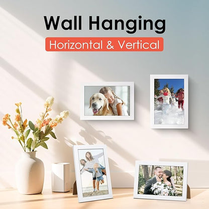FIXSMITH 4x6 Picture Frame Set of 10, White Photo Frames Bulk with HD Plexiglass for Wall Hanging or Tabletop Display, Multi Picture Frames Collage for Wall Decor