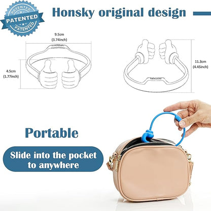 Honsky Thumbs-up Cell Phone Stands, Tablet Display Stands, Cellphone Holder, Mobile Smartphone Mount Cradle for Desk Desktop & Universal Multi-Angle Cute, 2 Packs, Yellow, Blue