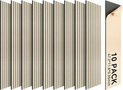 Self-Adhesive Acoustic Panels, 10 Pack Large Soundproof Wall Panel, High Density Sound Proof Panels, Decorative Absorbing Acoustic Treatment for Home Studio Office (Splicing Color)