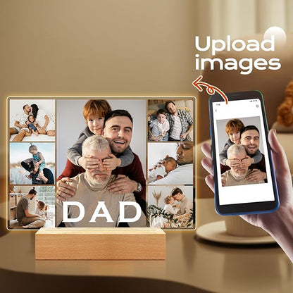 Custom Picture Frame with Photo, Customized Picture Frames, Personalized Photo Frame, Personalized Valentines Day Gifts for Dad Baby Kid Family