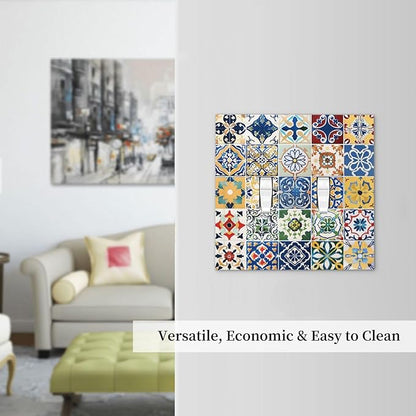 Decorative Switch Plates Moroccan Traditional Mexican Talavera Til 2 Gang Double Toggle Outlet Light Switch Cover Wall Plate Electrical Faceplate for Kitchen Home Decor