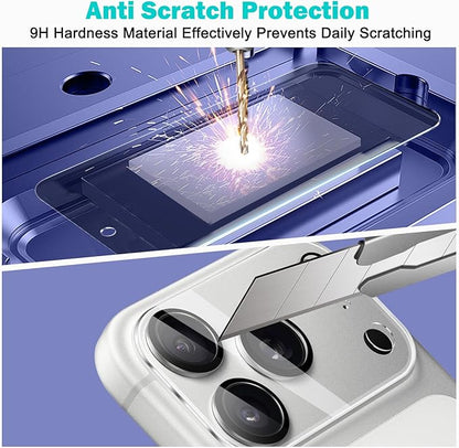 PEHAEL 3+3Pack for iPhone 17 Pro Privacy Screen Protector with Camera Lens Protector Full Coverage Anti-Spy Tempered Glass Film 9H Hardness Easy Installation Bubble Free [6.3 inch]