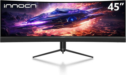 INNOCN 45C1R 45 Inch 5120 x 1440p Ultrawide Curved Gaming Monitor, R1500, HDR400, USB Type-C 90W Power Delivery, PIP/PBP, Built-in Speaker, Height Adjustable, Black