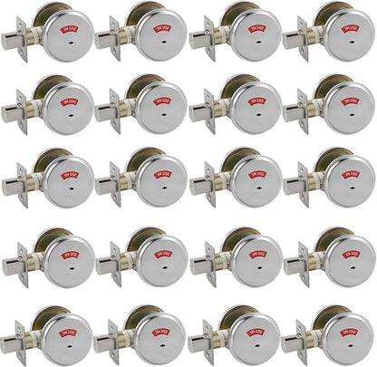 in-Use/Vacant Commercial Deadbolt, Heavy Duty Satin Chrome Grade 2 Privacy Indicator Deadbolt for Bathroom/Office, UL3 Hour Fire Rated, Left&Right Handed, 2 3/4" Backset, 20 Packs