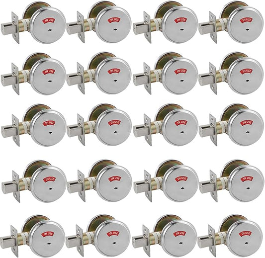 in-Use/Vacant Commercial Deadbolt, Heavy Duty Satin Chrome Grade 2 Privacy Indicator Deadbolt for Bathroom/Office, UL3 Hour Fire Rated, Left&Right Handed, 2 3/4" Backset, 20 Packs