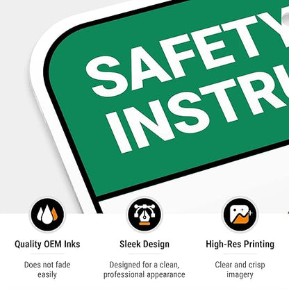 Safety Instructions Body Harness Required for Entry Sign, 12x18 Inches, Rust Free .063 Aluminum, Fade Resistant, Made in USA by Sigo Signs