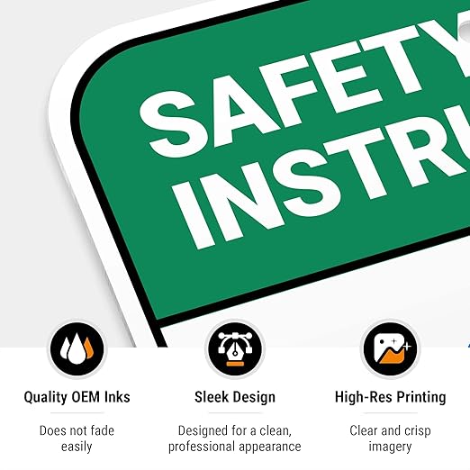 Safety Instructions Body Harness Required For Entry Sign, 12x18 Inches, 55 mil thick HDPS (high density polystyrene), Made in USA by Sigo Signs