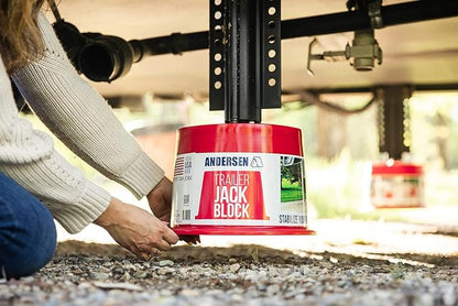 ANDERSEN HITCHES | RV Travel Accessories | 1-Pack Trailer Jack Block w/ Magnets | Quick Leveling Stabilizers for Trailers Jackstand Level Quickjack Heavy Duty Utility Blocks | 3608