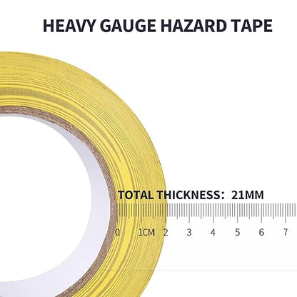 TAPEBEAR Hazard Caution Tape, 2inch x 150 Feet(50yds) Self Adhesive Warning Tape for Steps, High Visibility Yellow Black Tape for Halloween Outdoor Construction Warning, Danger Zone
