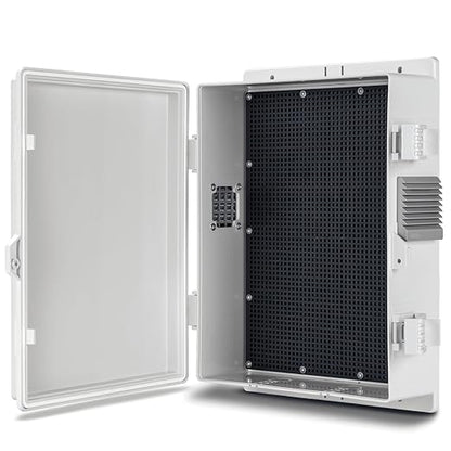 Outdoor Electrical Junction Box, ABS Water Resistant Enclosure with Internal Mounting Panel & Hinged Cover (13" H* 9.2" L* 3.7" W)