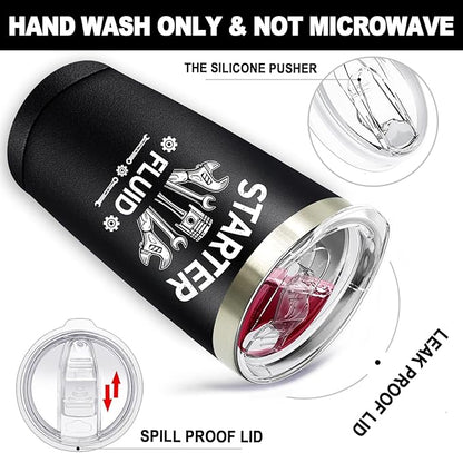 SpenMeta Mechanic Gifts - Mechanic Gifts for Men, Car Guy, Car Enthusiast - Christmas Birthday Fathers Day Gift for Mechanics - 20oz Starter Fluid Tumbler Cup