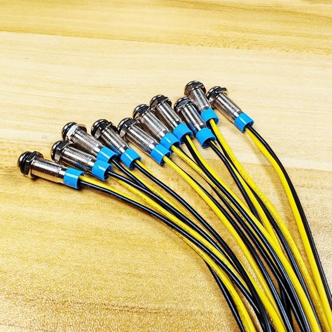 10pcs 6mm LED Metal Indicator Light 110V-220VAC Waterproof Signal Lamp (Yellow)