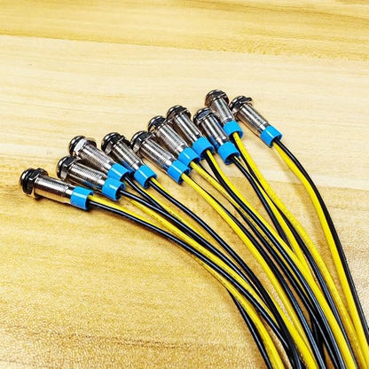 10Pcs 6mm 110V-220VAC LED Metal Indicator Light Waterproof Signal Lamp (Green/Orange/Red/Blue/White,Each 2pcs)