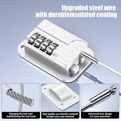 Upgraded Refrigerator Combination Locks- Changeable Password Fridge Locks for Kids, Toddlers and Children, Child & Baby Proofing Safety Door Lock for Cabinet and Drawers Windows (White-2 Pack)
