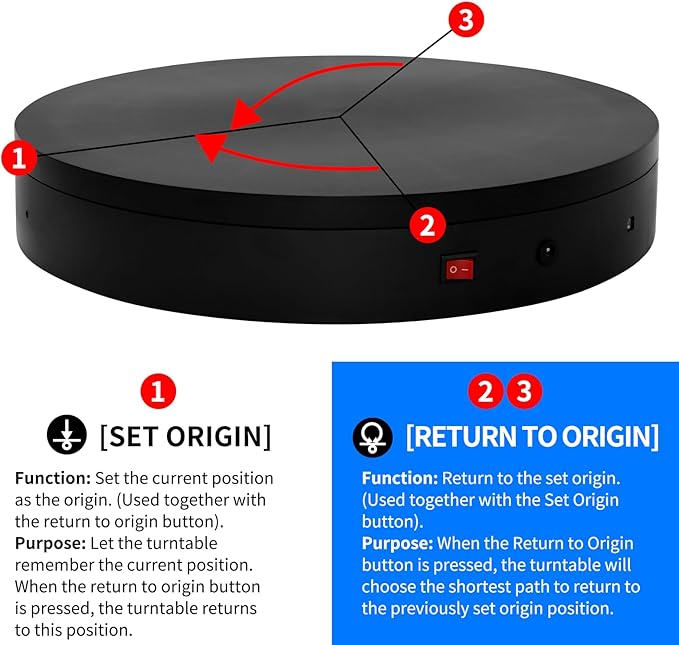 Programmable Motorized Electric Photography Turntable Rotating Platform Rotating Display Stand Secondary Development Motorized Electric Lazy Susan for 3D Scaner or Photography with USB/Wi-Fi
