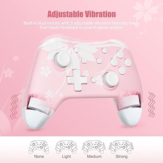 Mytrix Wireless Controller for Windows PC iOS Android Steam Deck, Bluetooth Controller with Programmable Buttons, Turbo & Vibration - Pink