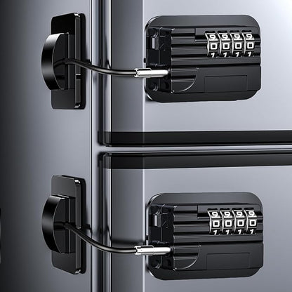2025 New Refrigerator Locks with Combination - 2 Pack Child Proof Fridge Locks for Kids and Aldult with 4 Code, Cabinets Safety Door Lock for Freezer and Drawers, Windows - No Tools Need or Drill