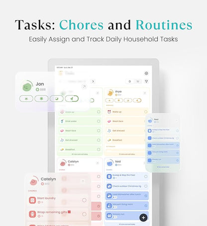 Cozyla Mate Digital Calendar+ 2: 32 Inch Wall Touch Screen Chore Chart Customizable Dashboard Smart Electronic Calendar for Family Schedules Meal Planner Supports All Google Play Apps Wall Mount White