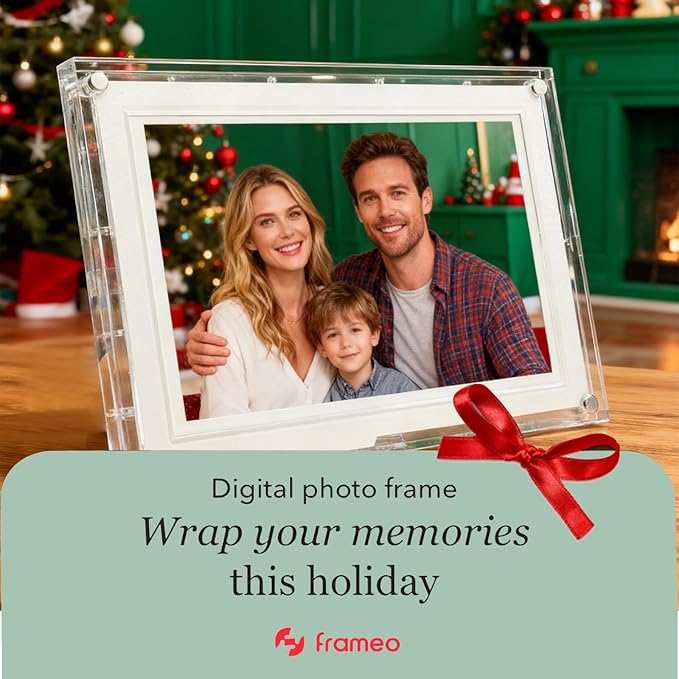 Frameo Digital Picture Frame,10.1 Inch WiFi Slim Acrylic Digital Photo Frames,1280x800 HD IPS Touch Screen Photo Frame Electronic,32GB Memory,Share Photos/Videos Instantly via Frameo App from Anywhere