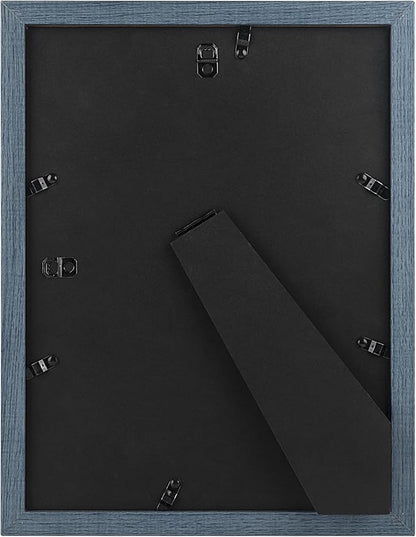 Golden State Art, 9x12 Picture Frame with Mat for 6x8 - High Definition Glass Wall Mounting Horizontal Vertical Display (Blue, 2 Pack)