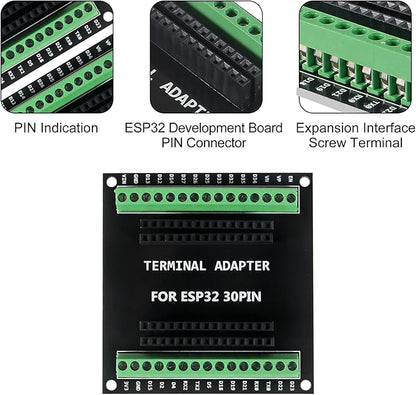 4Pcs ESP32 30Pin Breakout Board GPIO 1 into Expansion Development Board Compatible with 30 Pins ESP32S ESP32 ESP-WROOM-32 Board