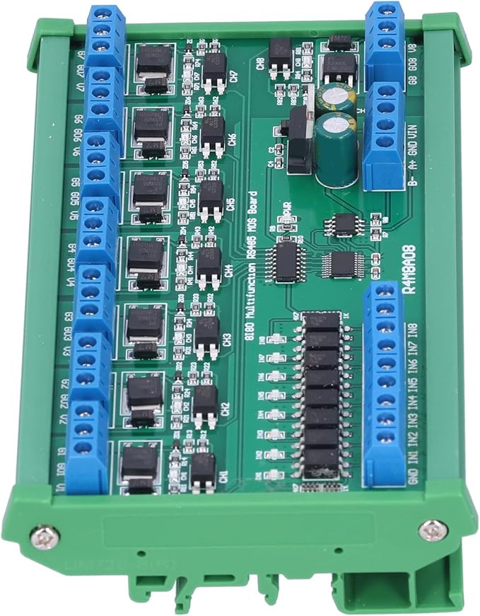 MOSFET Control Module 8 Channel Input Output RS485 Din Rail Mount Smart Home Automation Electronic Component for CCTV Camera System Motor Control