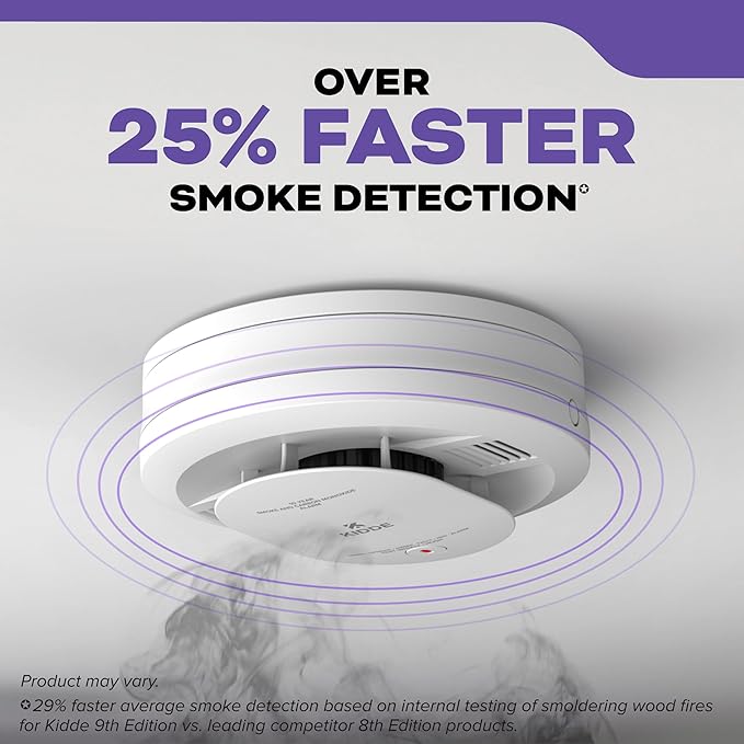 Kidde Smoke & Carbon Monoxide Detector for Home, 10-Year Battery Powered, Voice Alerts, 3-Pack