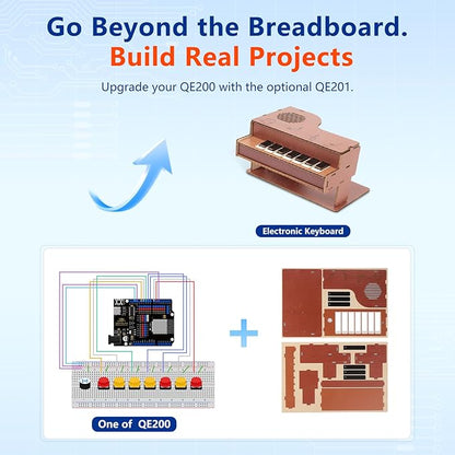 5 Projects, ACEBOTT Basic Coding Electronics Kit for ESP32 WiFi Development Board, Wood Building Crafts Kits, Engineering Experiment Projects for Teens Ages 12+