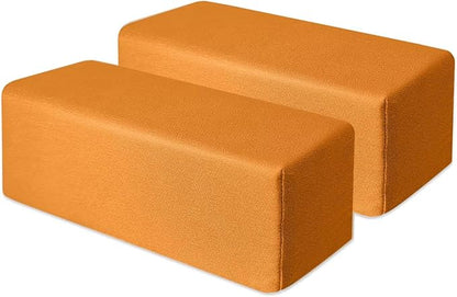 2 Pack Couch Arm Rest Pillow 6''x6''x20'' Faux Leatharie Armrest Cushion, High Density Foam Pillows, Removable & Washable Headboard Elbow Support for Armchair Sofa Bed, Orange