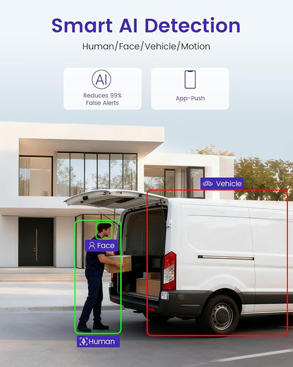 4K PoE Security Camera System, 8pcs 8MP Wired PoE IP Cameras Outdoor, Smart Person/Vehicle Detection, 8CH NVR with 2TB HDD for 24/7 Recording, Color Night Vision, 2-Way Talk, Spotlight Alarm