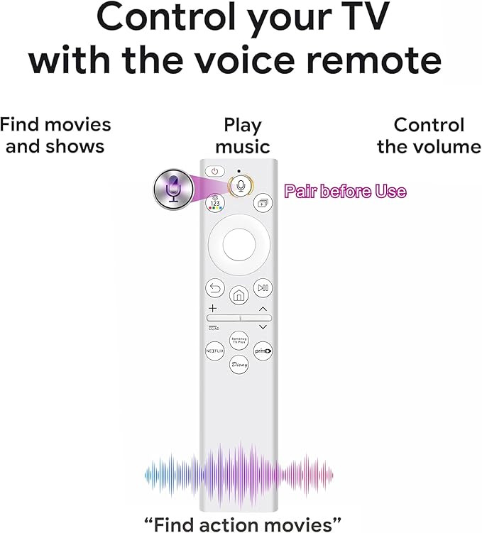 Replacement for Samsung Frame TV Remote, for All 2018-2025 Samsung Remote Control for Smart TV with Voice Control, Mic & Bluetooth, QLED, UHD & More, Not OEM/Orignial