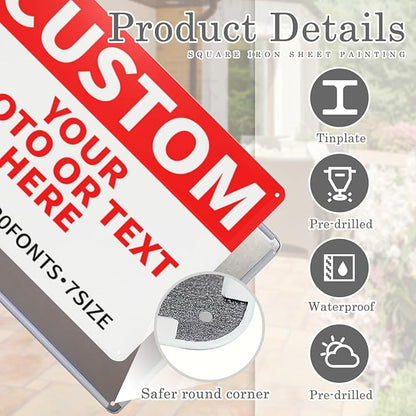 Bulk Custom Signs Outdoor Metal Sign Personalized Signs for Business, Office, Home, Road Signs, Garden Signs, Parking Signs, Decorative Signs, 16''x12''