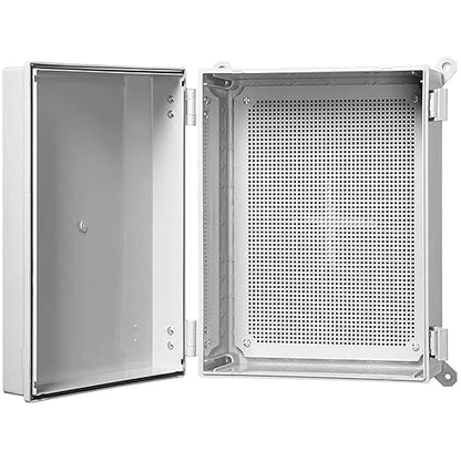 Co. ABS 11.81" x 15.7" x 6.7" Waterproof IP67 Hinged Electronics Distribution Box with Mounting Plate and Wall Brackets