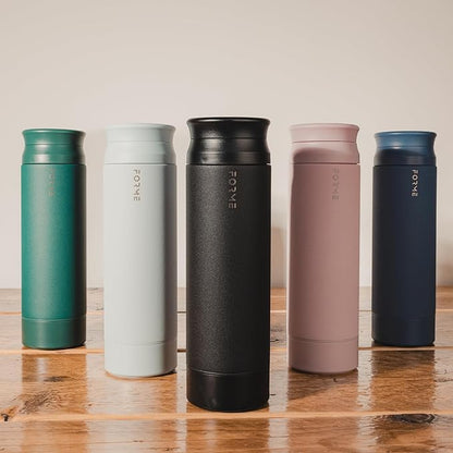 FORME - Blender Shaker Bottle, Leakproof Double Insulated Stainless Steel, Noiseless Shaker Bottle for Hot & Cold Drinks with Supplement Storage, Ideal for Protein & Shakes (Sea Mist, 16.9 oz)