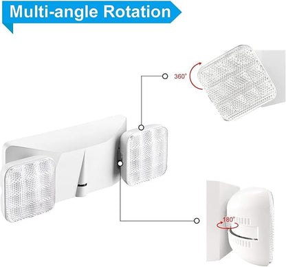 SPECTSUN 8 Pack LED Exit Emergency Light Combo with Battery Backup-US Standard Commercial Corded Emergency Exit Sign Lights for Home Power Failure,UL 924 Certified,Emergency Flash Lights