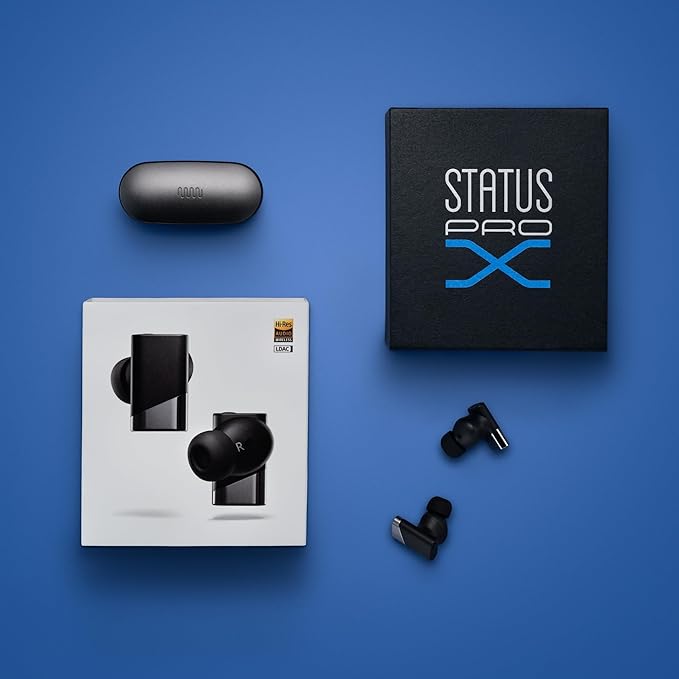 Status Pro X Wireless Earbuds, Triple Speaker Driver, Hi-Res Audio with LDAC, 52dB ANC, 6 Beamforming Mics with VoiceLoom AI for Clearest Calls