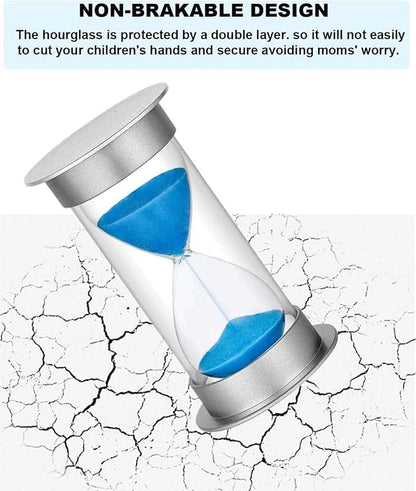 Sand Timer - 10 Minute Hourglass, Plastic Sand Clock, Large Sand Watch for Kids, Games, Classroom, Decoration, Toothbrush Timer (Blue Sand)
