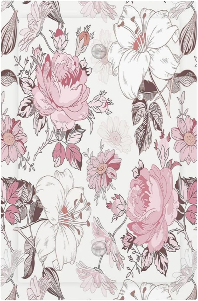 Light Switch Cover Plate Modern Watercolor Flower Pink White Wildflower 1 Gang No Device Blank Electrical Wall Plates Faceplate Decorative Switch Plate for Bedroom Home Decor