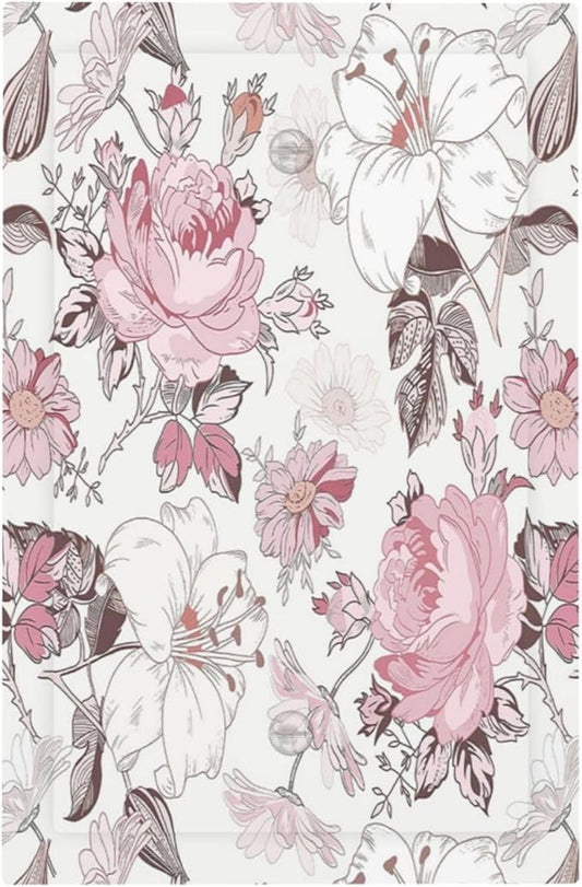 Light Switch Cover Plate Modern Watercolor Flower Pink White Wildflower 1 Gang No Device Blank Electrical Wall Plates Faceplate Decorative Switch Plate for Bedroom Home Decor
