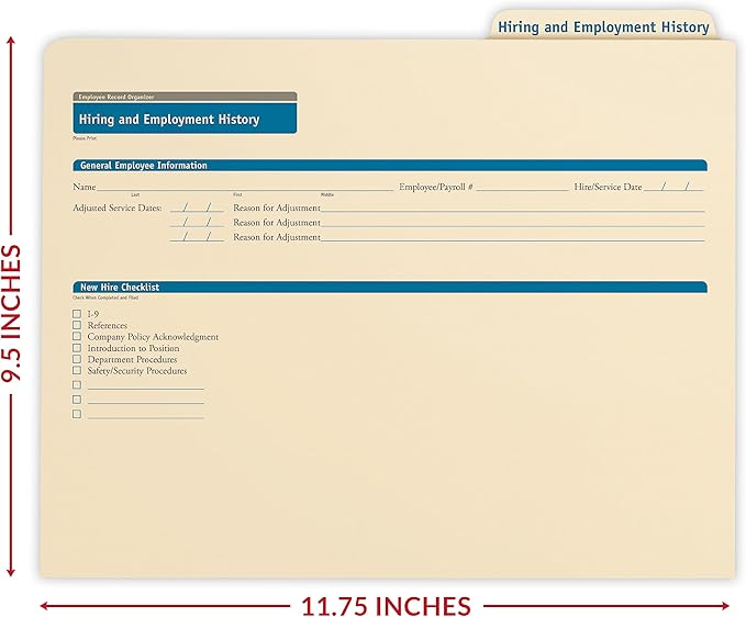 ComplyRight Hiring/Employment Folder | 11.75” x 9.5” | HR and Employee Management | 25-Pack