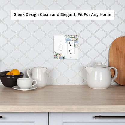 Decorative Outlet Covers Retro Morris Strawberry Rustic Plant Bird 2 Gang 1 Gang Wall Plate Cover Single Toggle Rocker Combo Light Switch Cover Plate Face Plate